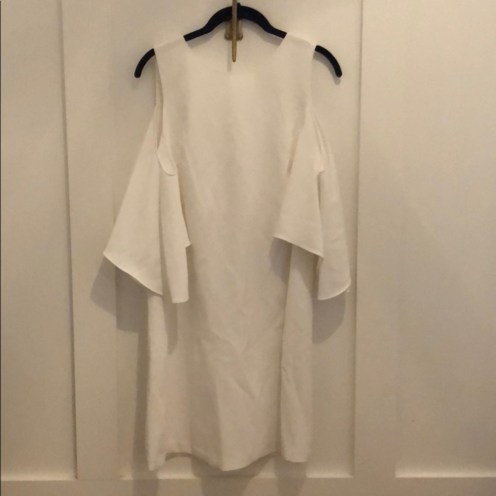 Alice + Olivia white cold shoulder dress